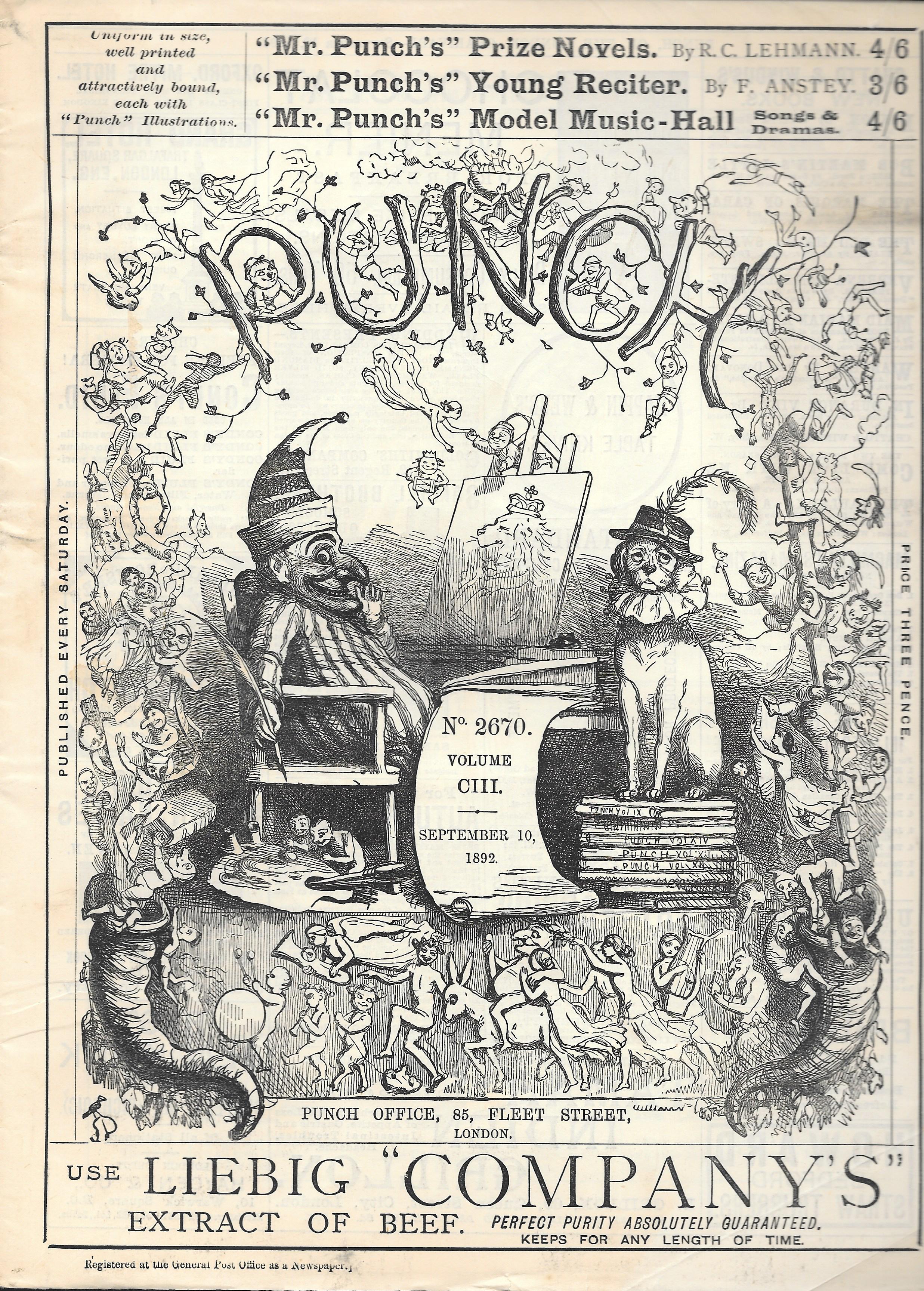 PUNCH UK MAGAZINE SEPTEMBER 10TH 1892 Vintage and Modern Birthday ...